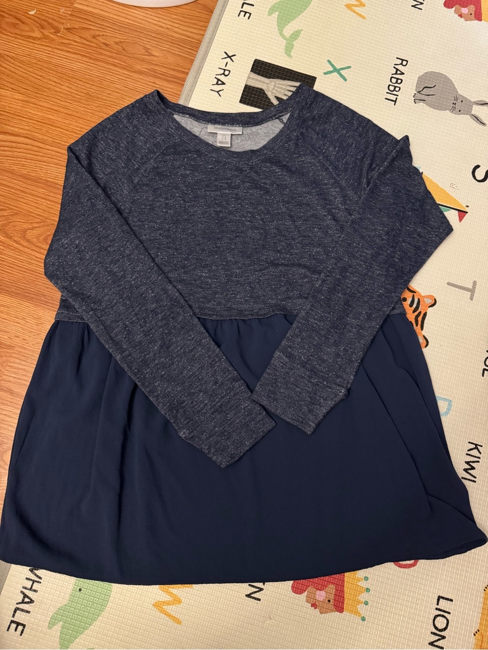 Motherhood Maternity Navy Two-Piece Look Long Sleeve Top